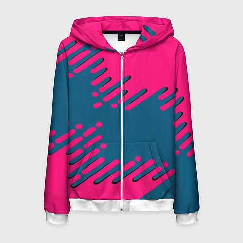 Мужская толстовка на молнии Геометрия будущего / 3D-Белый – фото 1