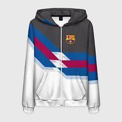 Мужская толстовка на молнии Barcelona FC: White style