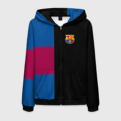 Толстовка 3D на молнии мужская Barcelona FC: Black style, цвет: 3D-черный