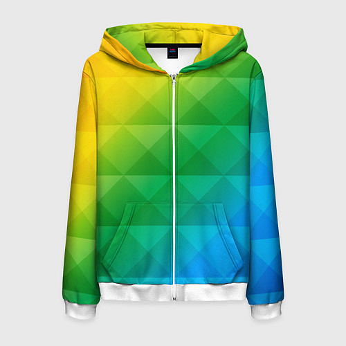Мужская толстовка на молнии Colored wall / 3D-Белый – фото 1