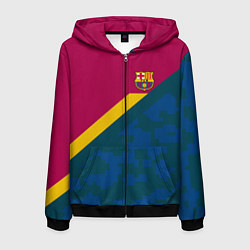 Толстовка 3D на молнии мужская Barcelona FC: Sport Camo 2018, цвет: 3D-черный