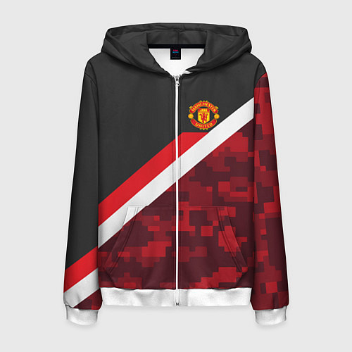 Мужская толстовка на молнии Man UTD FC: Sport Camo / 3D-Белый – фото 1