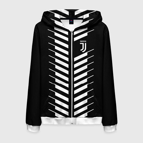 Мужская толстовка на молнии FC Juventus: Creative / 3D-Белый – фото 1