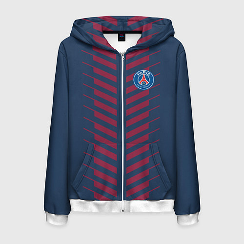 Мужская толстовка на молнии FC PSG: Creative / 3D-Белый – фото 1