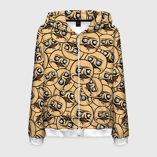Мужская толстовка на молнии Me Gusta pattern / 3D-Белый – фото 1