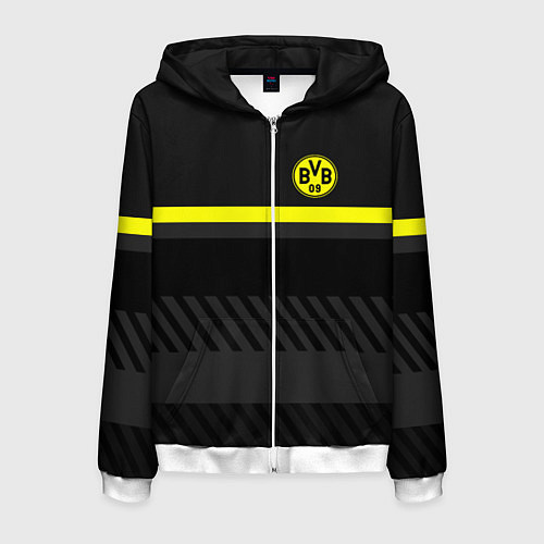 Мужская толстовка на молнии FC Borussia 2018 Original #3 / 3D-Белый – фото 1