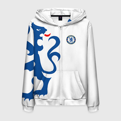 Мужская толстовка на молнии FC Chelsea: White Lion / 3D-Белый – фото 1