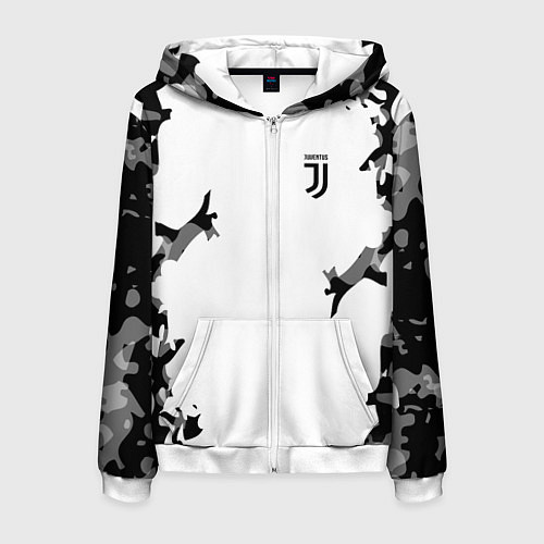 Мужская толстовка на молнии FC Juventus: White Original / 3D-Белый – фото 1