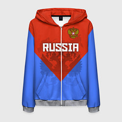 Мужская толстовка на молнии Russia Red & Blue