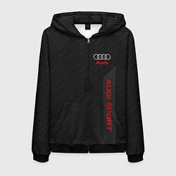 Толстовка 3D на молнии мужская Audi: Sport Line, цвет: 3D-черный