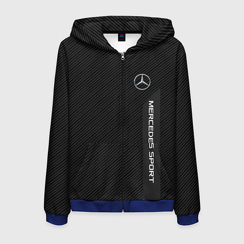 Мужская толстовка на молнии Mercedes AMG: Sport Line / 3D-Синий – фото 1
