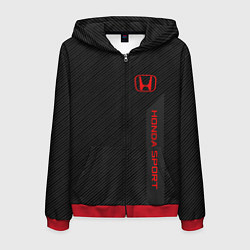 Толстовка 3D на молнии мужская Honda: Sport Line, цвет: 3D-красный