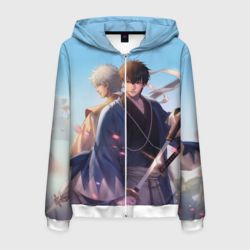 Мужская толстовка на молнии Gintama / 3D-Белый – фото 1