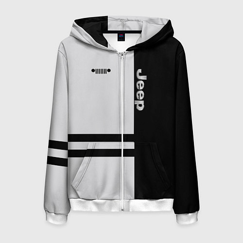 Мужская толстовка на молнии Jeep / 3D-Белый – фото 1