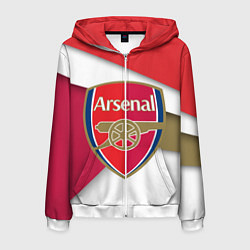 Толстовка 3D на молнии мужская FC Arsenal, цвет: 3D-белый