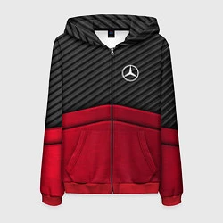 Толстовка 3D на молнии мужская Mercedes Benz: Red Carbon, цвет: 3D-красный