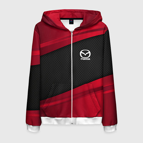 Мужская толстовка на молнии Mazda: Red Sport / 3D-Белый – фото 1