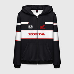 Толстовка 3D на молнии мужская Honda Sport, цвет: 3D-черный