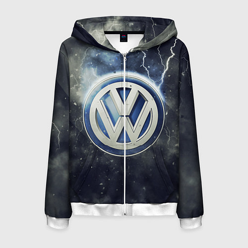 Мужская толстовка на молнии Wolksvagen Storm / 3D-Белый – фото 1