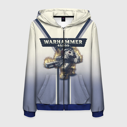 Мужская толстовка на молнии Warhammer 40000: Tau Empire / 3D-Синий – фото 1