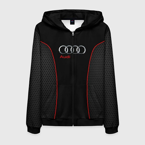 Мужская толстовка на молнии Audi Style / 3D-Черный – фото 1