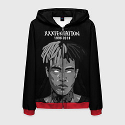 Толстовка 3D на молнии мужская XXXTentacion: 1998-2018, цвет: 3D-красный