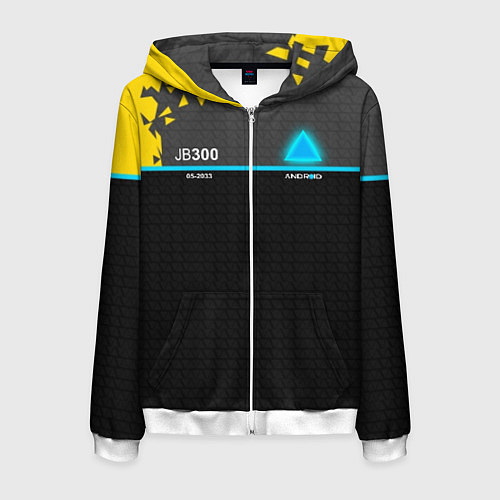 Мужская толстовка на молнии JB300 Android / 3D-Белый – фото 1