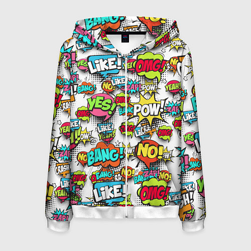 Мужская толстовка на молнии Pop art Fashion / 3D-Белый – фото 1