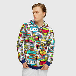 Толстовка 3D на молнии мужская Pop art Fashion, цвет: 3D-синий — фото 2