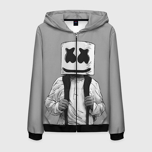 Мужская толстовка на молнии Marshmallow Boy / 3D-Черный – фото 1