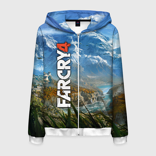 Мужская толстовка на молнии Far Cry 4: Ice Mountains / 3D-Белый – фото 1