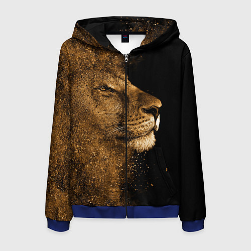 Мужская толстовка на молнии Песчаный лев / 3D-Синий – фото 1