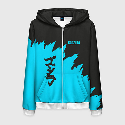 Мужская толстовка на молнии GODZILLA / 3D-Белый – фото 1