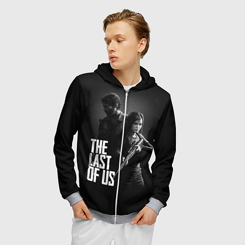 Мужская толстовка на молнии The Last of Us: Black Style / 3D-Меланж – фото 3