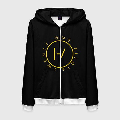 Мужская толстовка на молнии 21 Pilots: Light Logo / 3D-Белый – фото 1