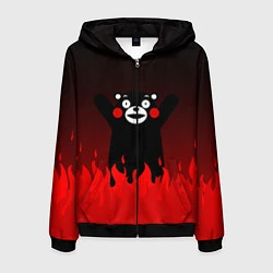 Мужская толстовка на молнии Kumamon: Hell Flame