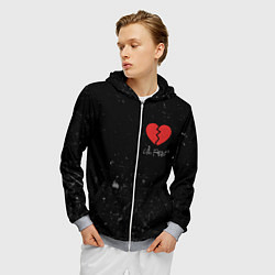 Толстовка 3D на молнии мужская Lil Peep: Broken Heart, цвет: 3D-меланж — фото 2