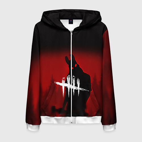 Мужская толстовка на молнии Dead by Daylight / 3D-Белый – фото 1