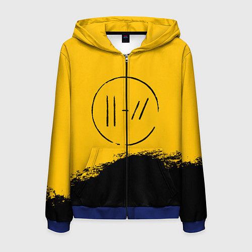 Мужская толстовка на молнии 21 Pilots: Yellow Logo / 3D-Синий – фото 1