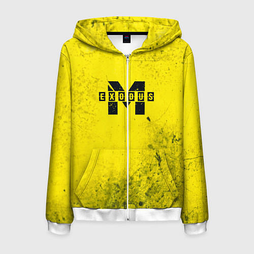Мужская толстовка на молнии Metro Exodus: Yellow Grunge / 3D-Белый – фото 1