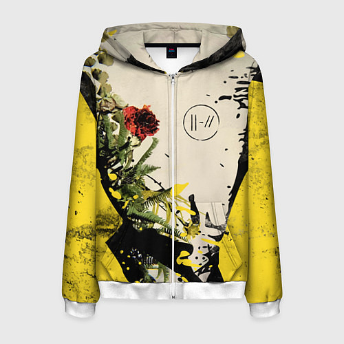 Мужская толстовка на молнии TOP: Chlorine / 3D-Белый – фото 1