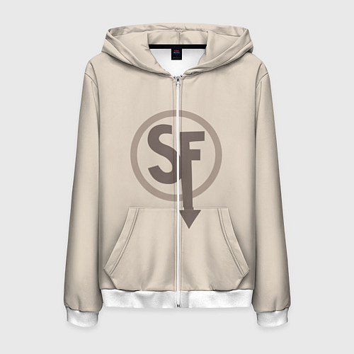 Мужская толстовка на молнии SANITYS FALL / 3D-Белый – фото 1