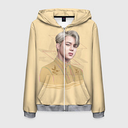 Толстовка 3D на молнии мужская Park Jimin, цвет: 3D-меланж