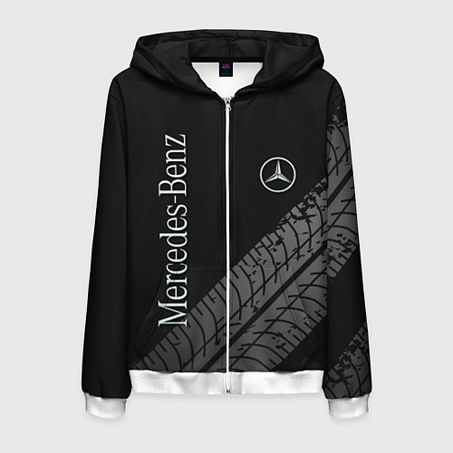 Мужская толстовка на молнии Mercedes AMG: Street Style / 3D-Белый – фото 1