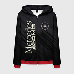 Толстовка 3D на молнии мужская Mercedes AMG: Black Edition, цвет: 3D-красный