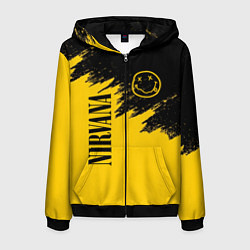 Толстовка 3D на молнии мужская NIRVANA, цвет: 3D-черный
