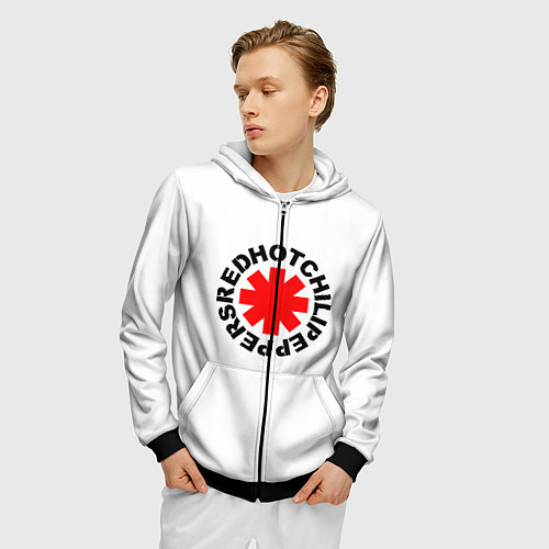 Мужская толстовка на молнии RED HOT CHILI PEPPERS / 3D-Черный – фото 3