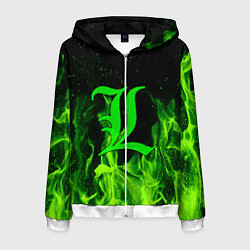 Мужская толстовка на молнии L letter flame