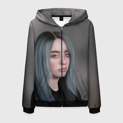 Мужская толстовка на молнии Billie Eilish: Ocean Eyes / 3D-Черный – фото 1