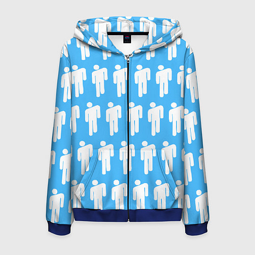 Мужская толстовка на молнии Billie Eilish / 3D-Синий – фото 1